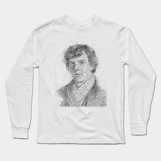 Benedict Cumberbatch Long Sleeve T-Shirt by Draw Drew Drawn